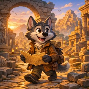 Dawn of the Stone City puzzle with a young explorer in ancient ruins