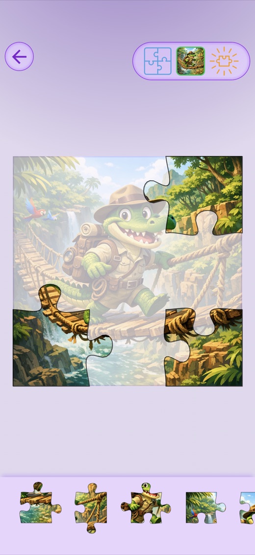 Dinosaur puzzle gameplay screen